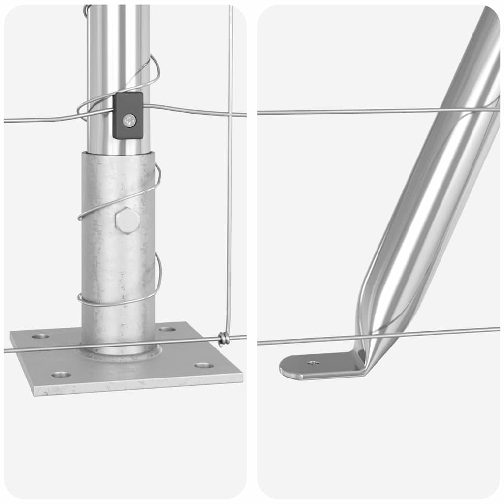 Wildzaun Silber 25 x 1 m Verzinkter Stahl